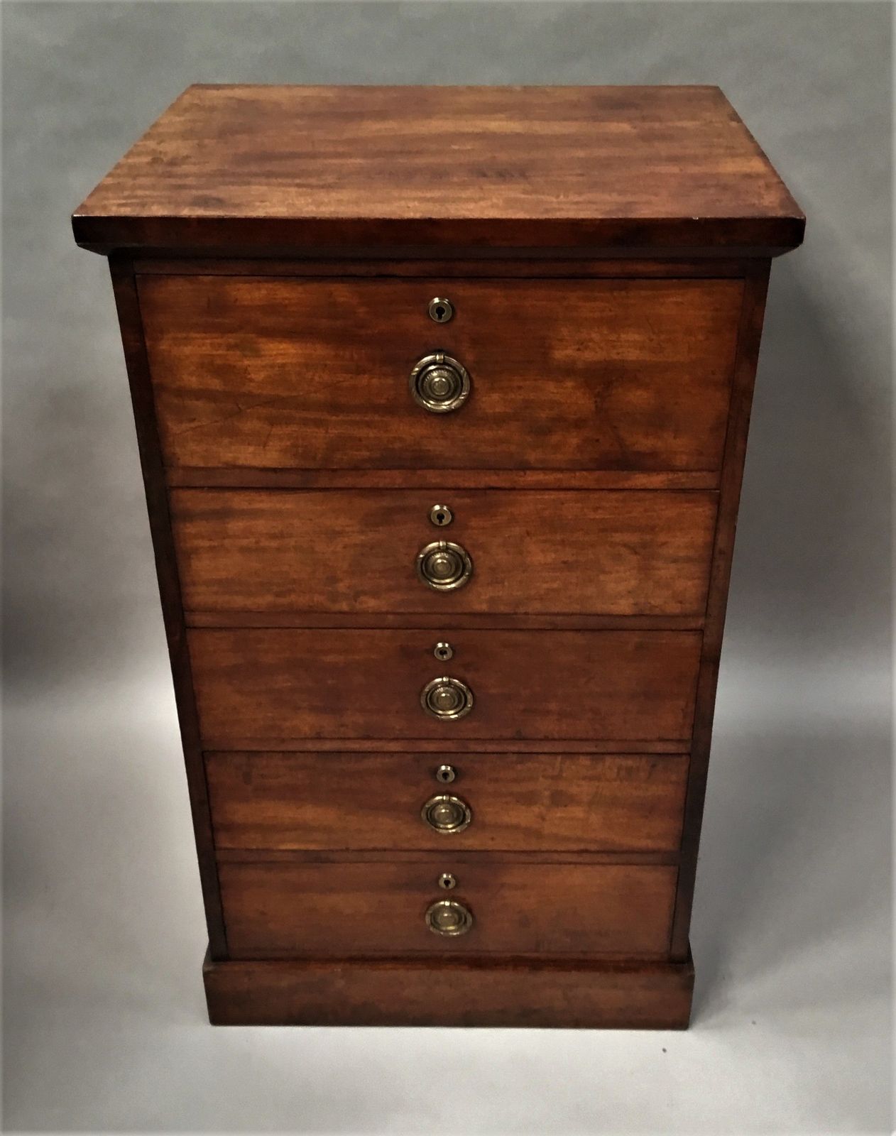 Regency Mahogany Secretaire Chest Of Drawers Pedestal Cabinet photo Furniture