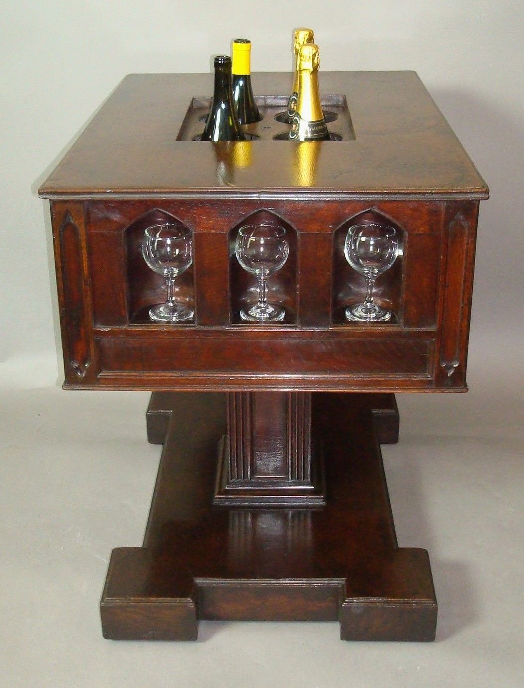 19th Century Gothic Oak Champagne Table photo furniture