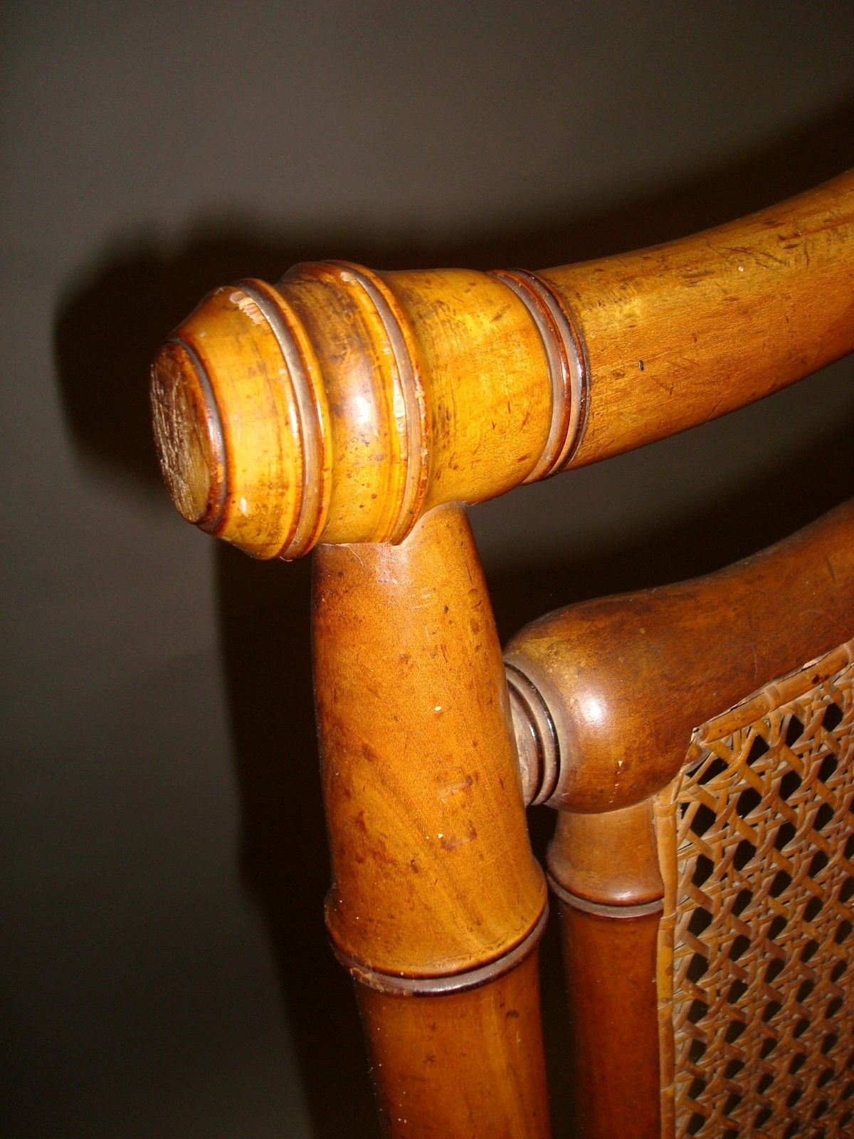 C19th Cherrywood Faux Bamboo Settee photo vinterior