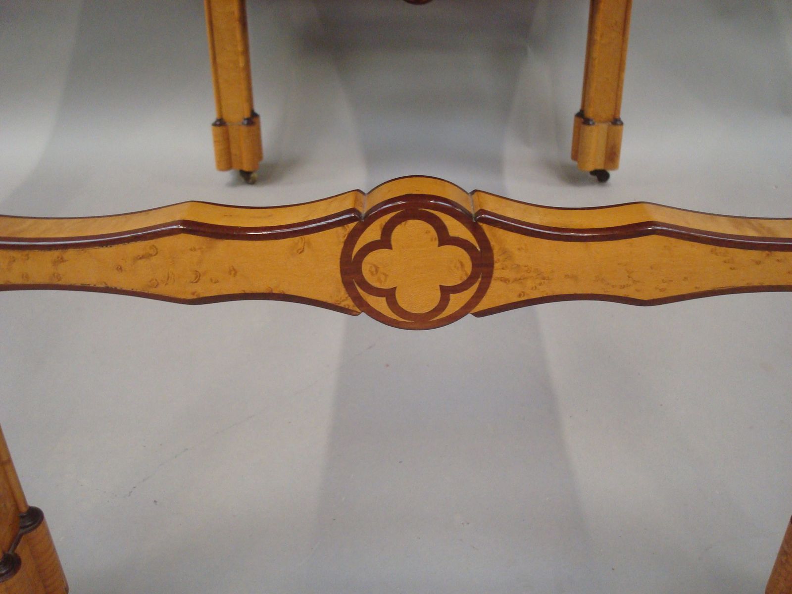Charles X Birds Eye Maple Sofa Table photo vintage