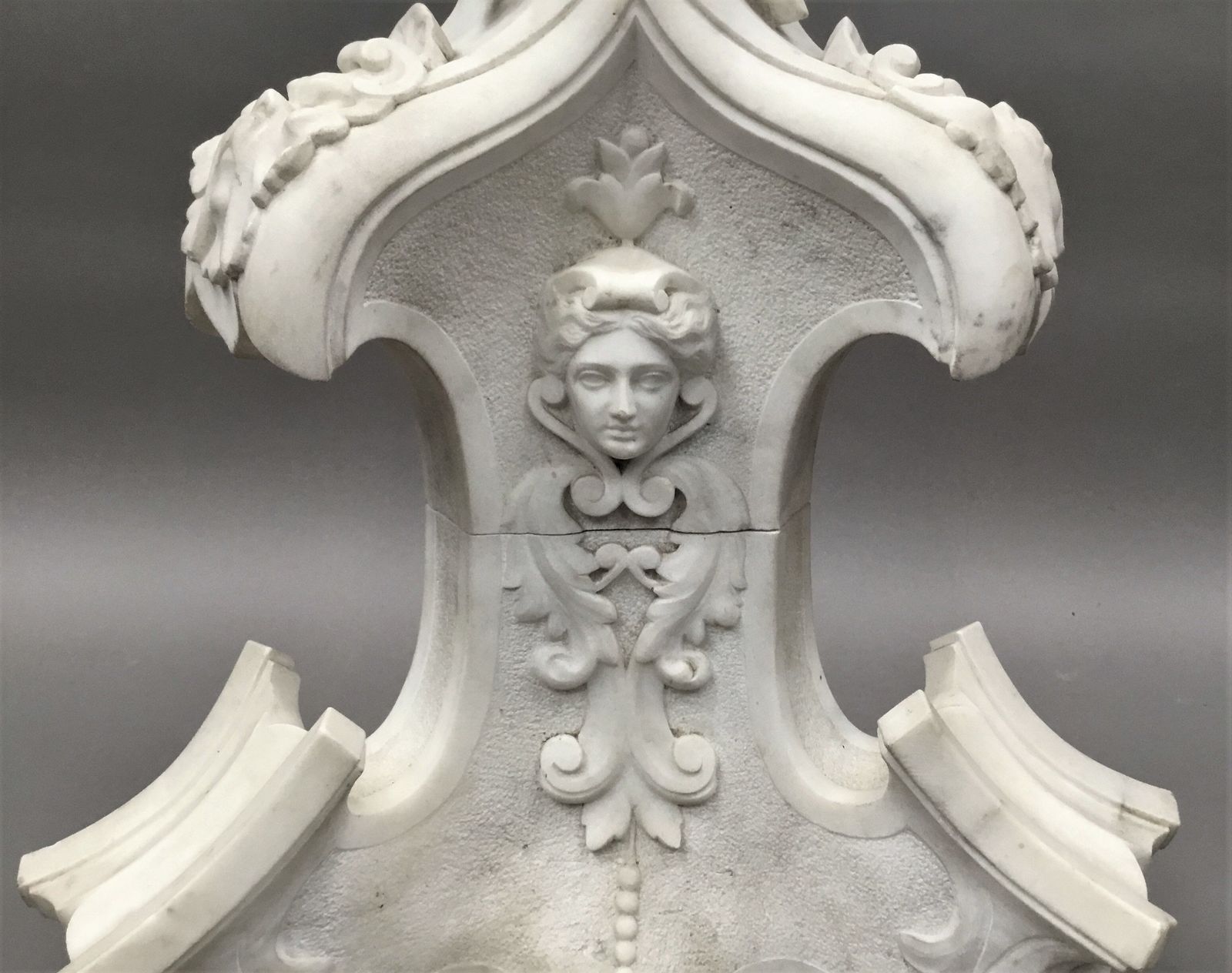 C19th Italian Carved 'Carrara' Marble Torchere Stand photo buy