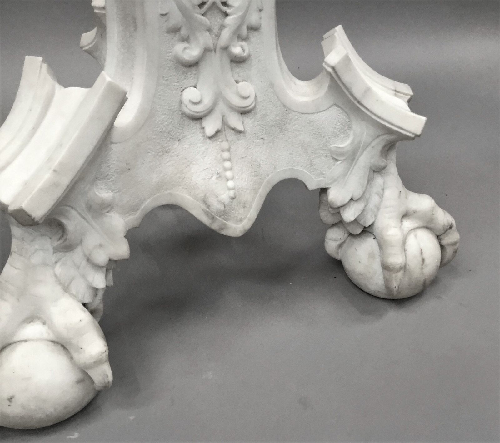 photo furniture C19th Italian Carved 'Carrara' Marble Torchere Stand