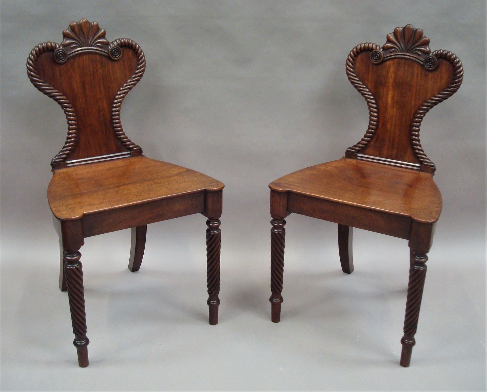 Regency Pair Of Mahogany Hall Chairs