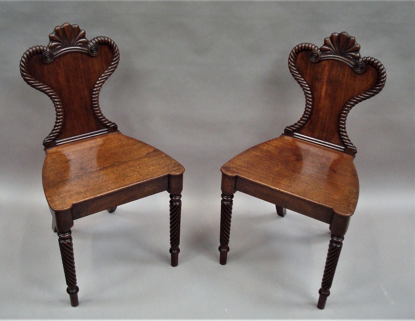 Regency Pair Of Mahogany Hall Chairs photo Furniture