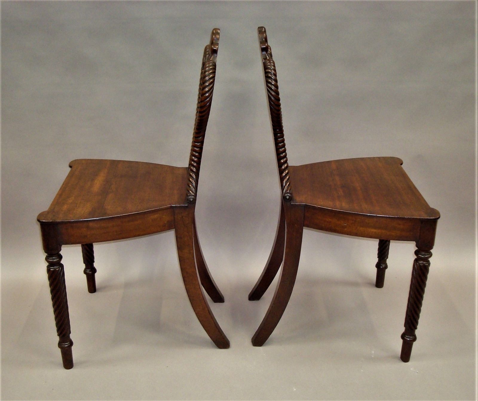 Regency Pair Of Mahogany Hall Chairs photo vinterior