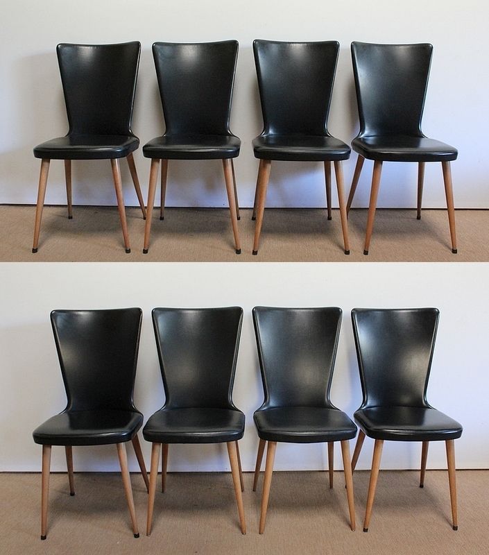 2544.1 Suite Of 8 Baumann Chairs, "Essor" Model, 1960s photo