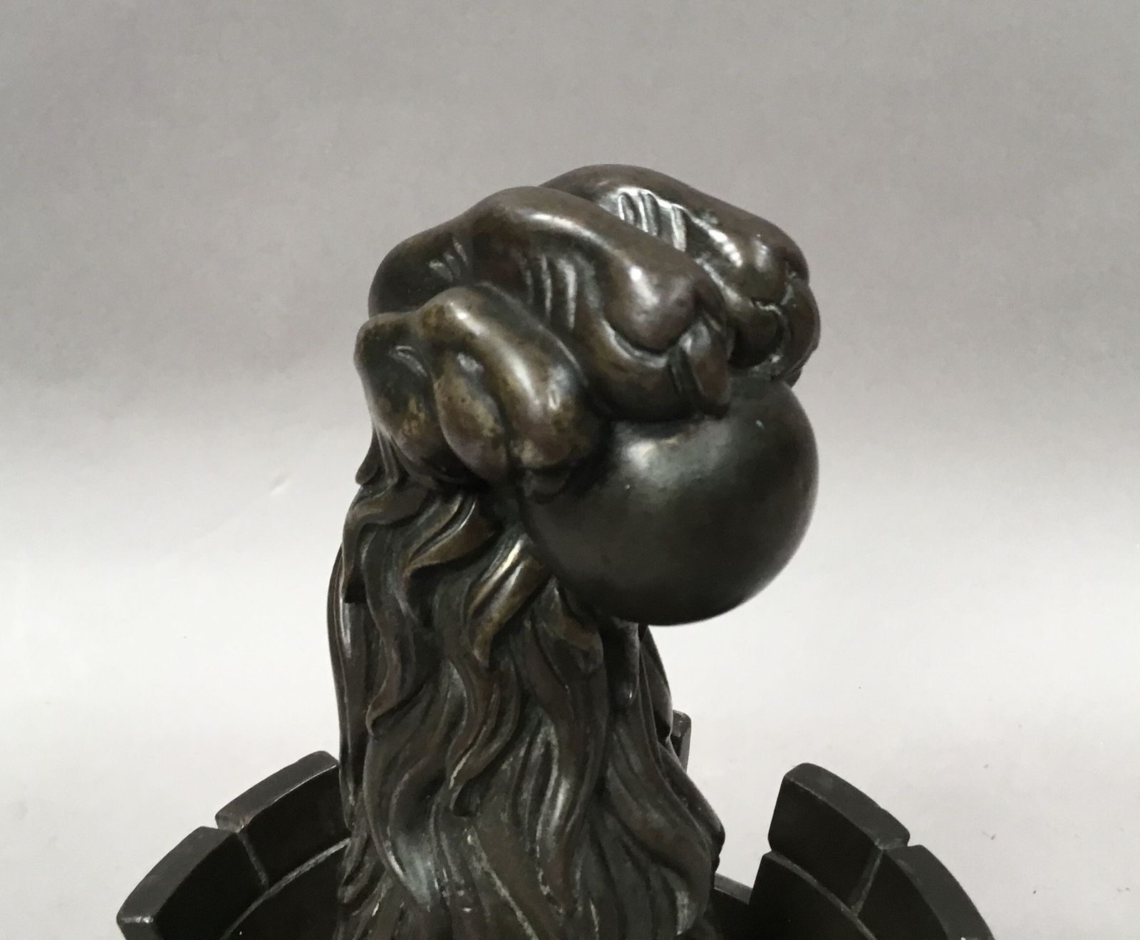 photo for sale 19th Pair Of Bronze Door Stops / Door Porters Or Andirons