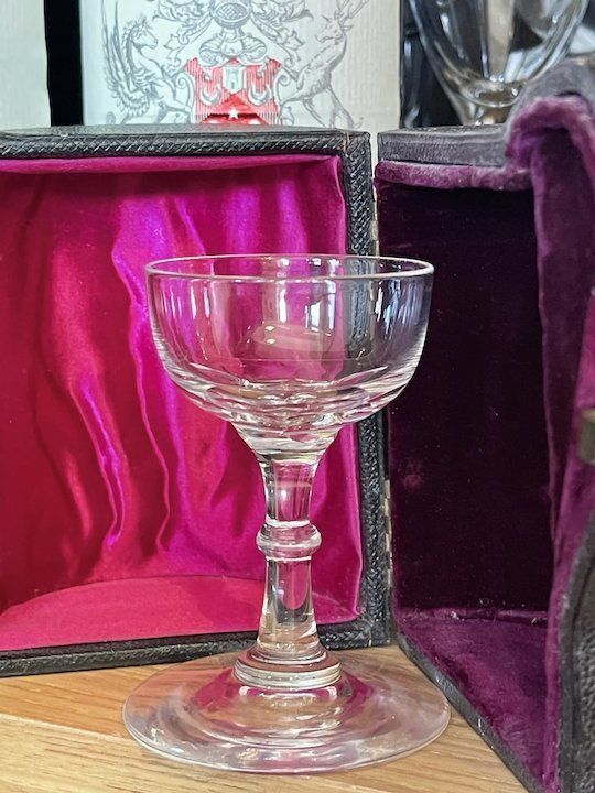 Victorian Travelling Crystal Glass And Case photo vintage