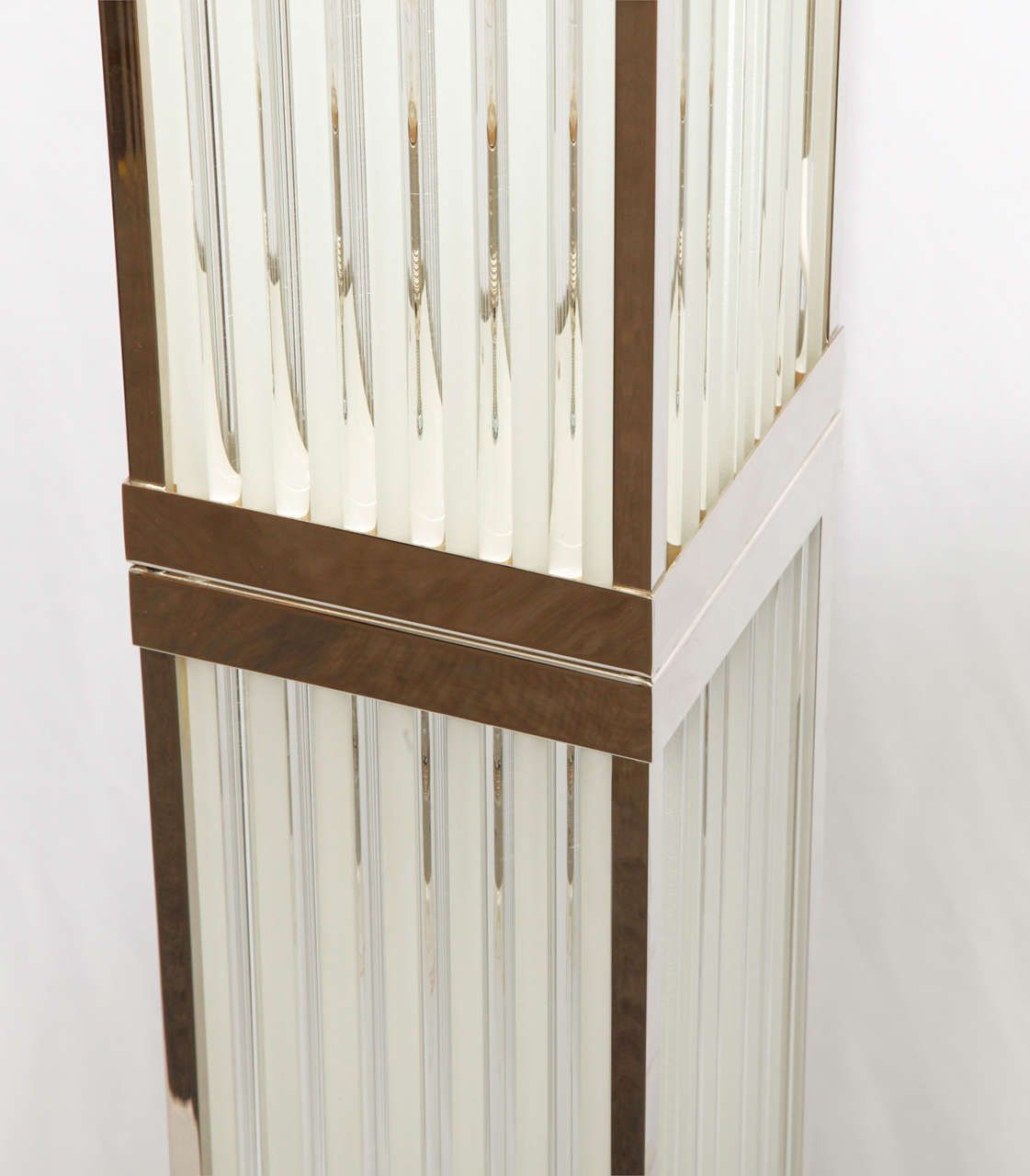 photo furniture Pair Of Glass And Metal Art Deco Torchers In The Spirit Of Petitot 1930s