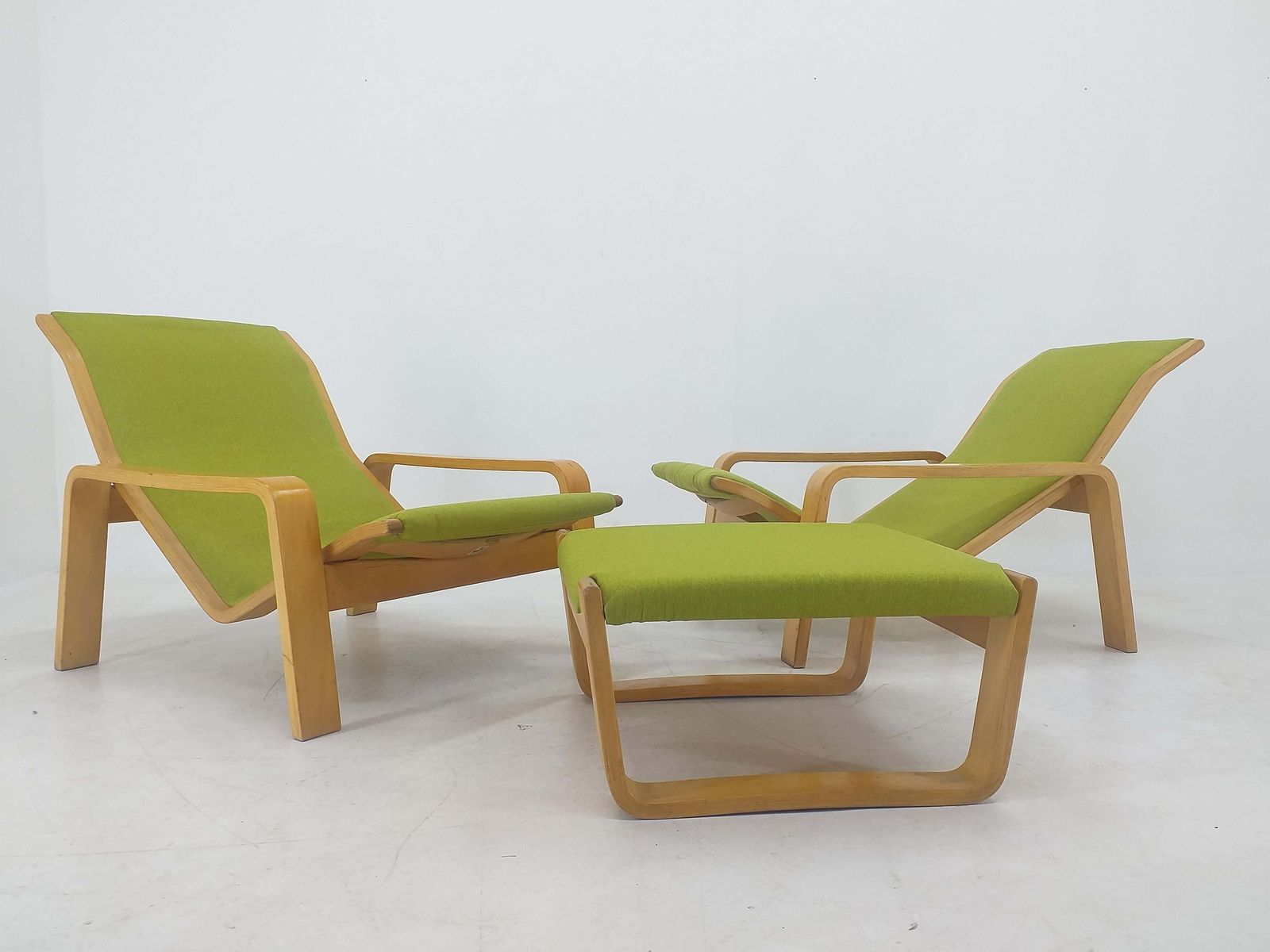 Pair Of Lounge Chairs Pulkka, Ilmari Lappalainen For Asko, Finland, 1970s photo Furniture