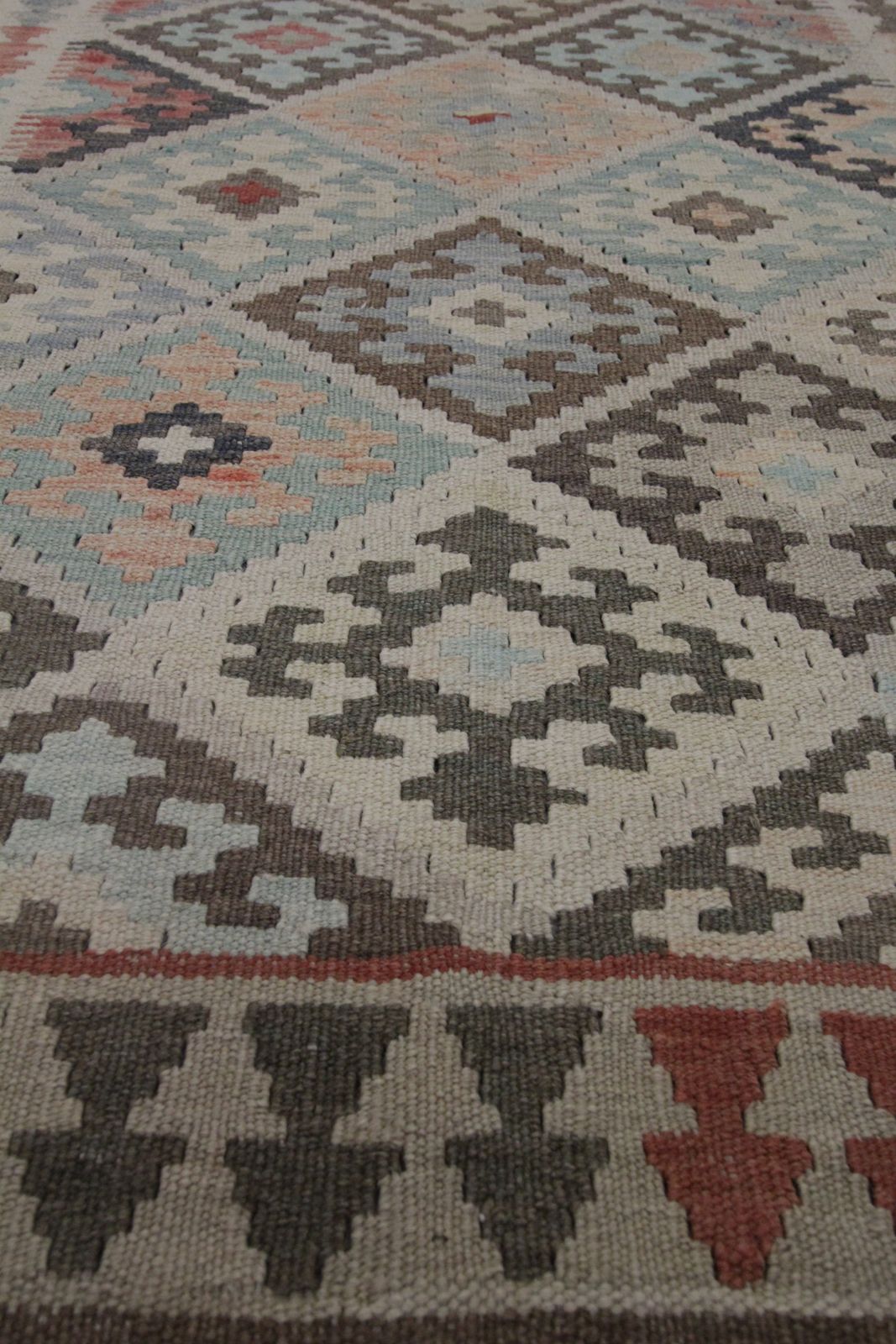 Traditional Wool Kilim Handmade Geometric Afghan Area Rug  104x141cm photo furniture