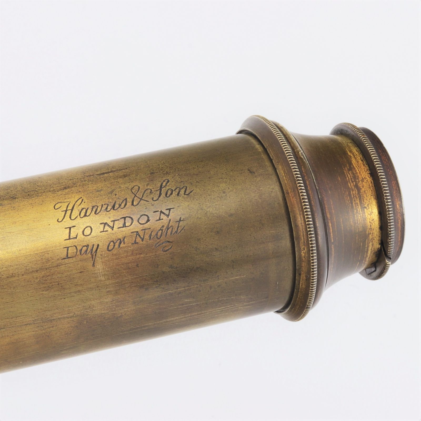 640.0 Early 19th Century 2 Draw Day Or Night Telescope By Harris & Son London C1820 photo