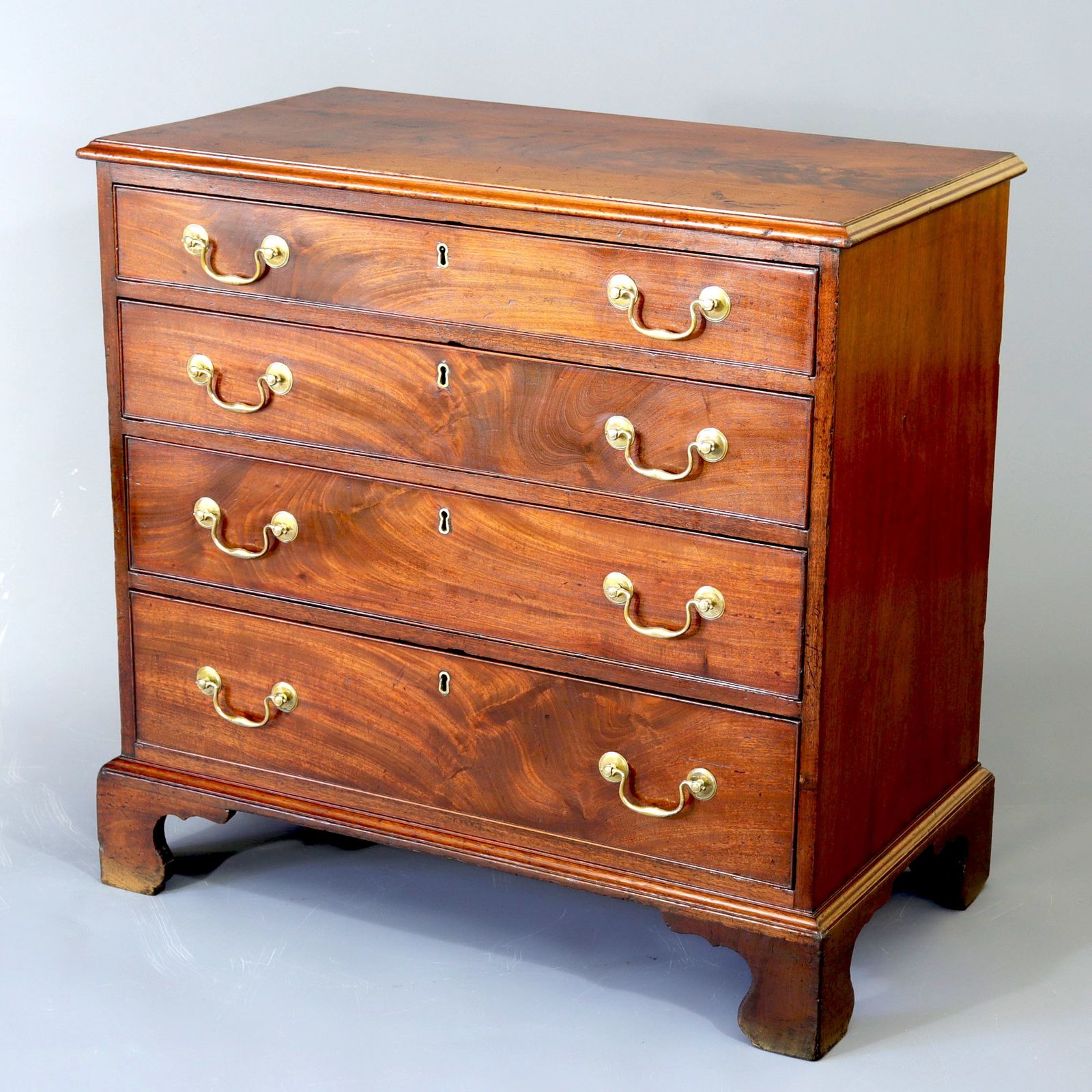 George II Curl Mahogany Small Chest Of Drawers C1740 photo for sale