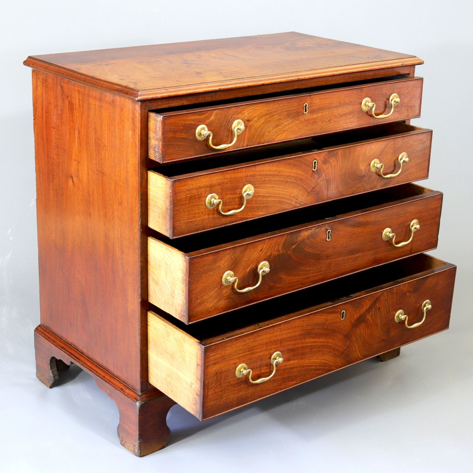 George II Curl Mahogany Small Chest Of Drawers C1740 photo Furniture