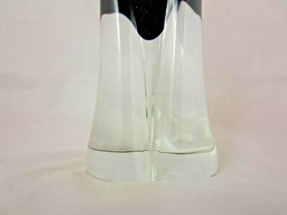 Czech Bohemia Sommerso Ice Cream Cone Glass Vase / Sculpture 70s photo buy