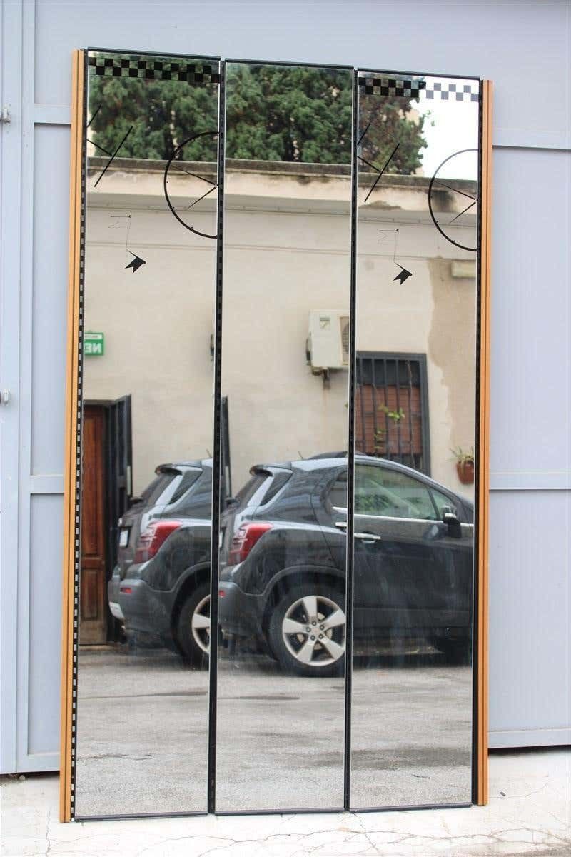 Rimadesio Wall Mirror Lucio Del Pezzo Italy 1980 Serigraphs Black And Wood photo furniture