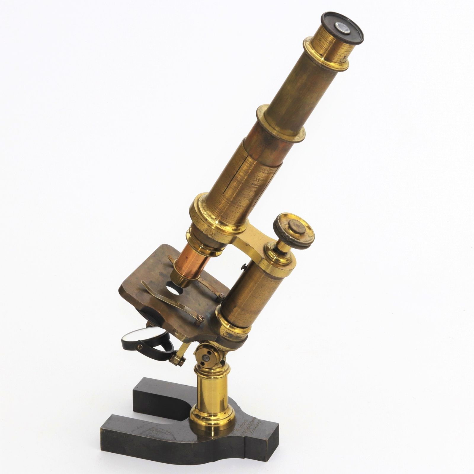 Mahogany Cased Brass Monocular Microscope By Baker Of London C1870 photo 595.0
