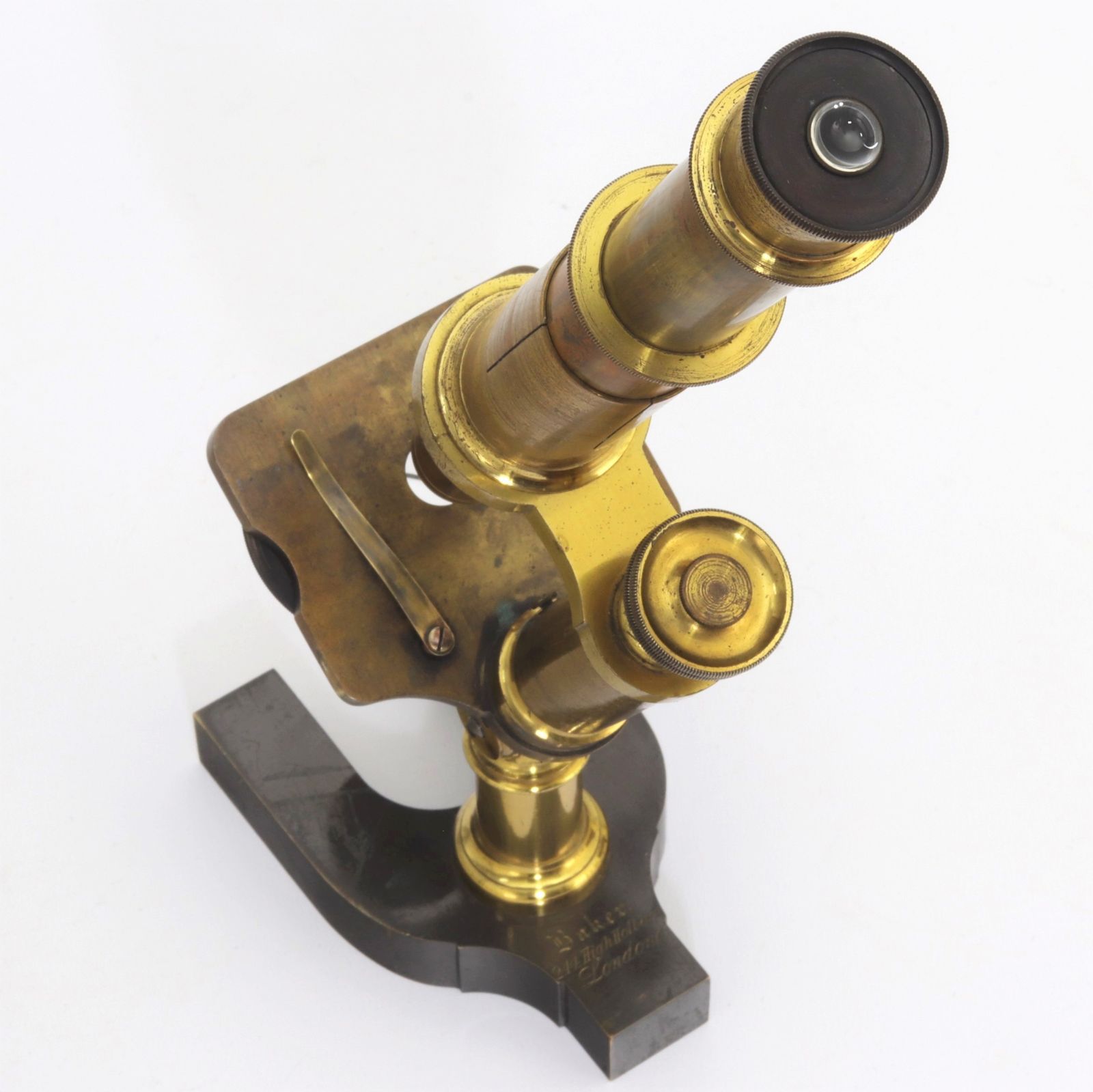photo furniture Mahogany Cased Brass Monocular Microscope By Baker Of London C1870
