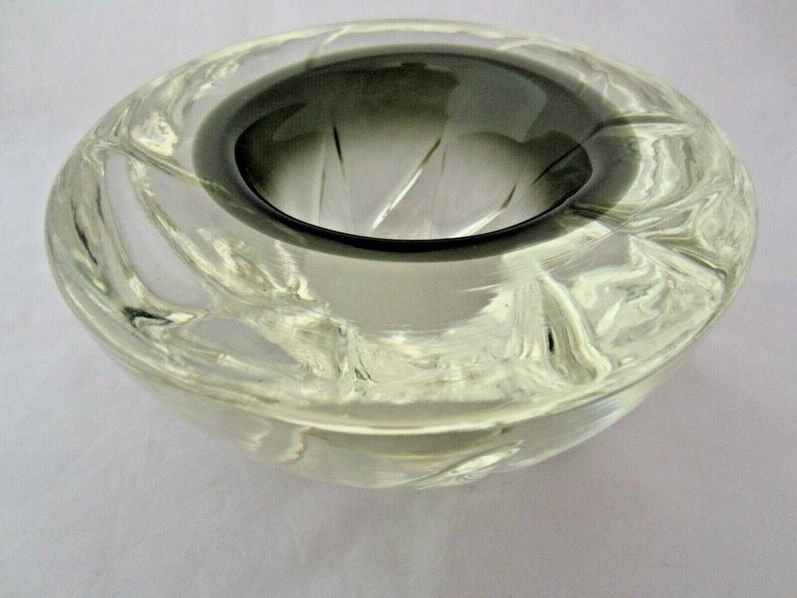 Futuristic Xxl Sommerso Grey In Clear Geode Art Glass Bowl 2.7kg photo furniture