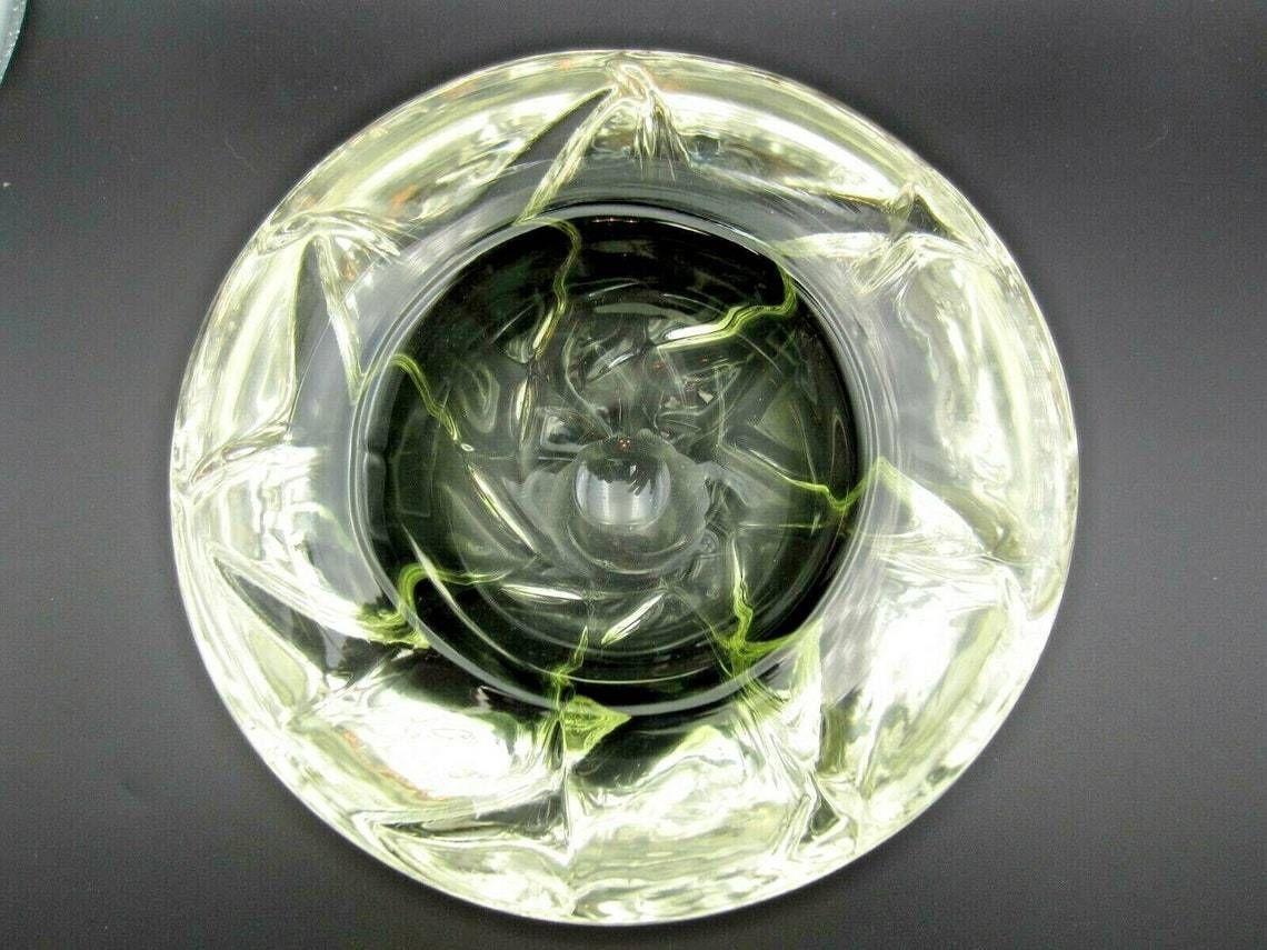 Futuristic Xxl Sommerso Grey In Clear Geode Art Glass Bowl 2.7kg photo buy