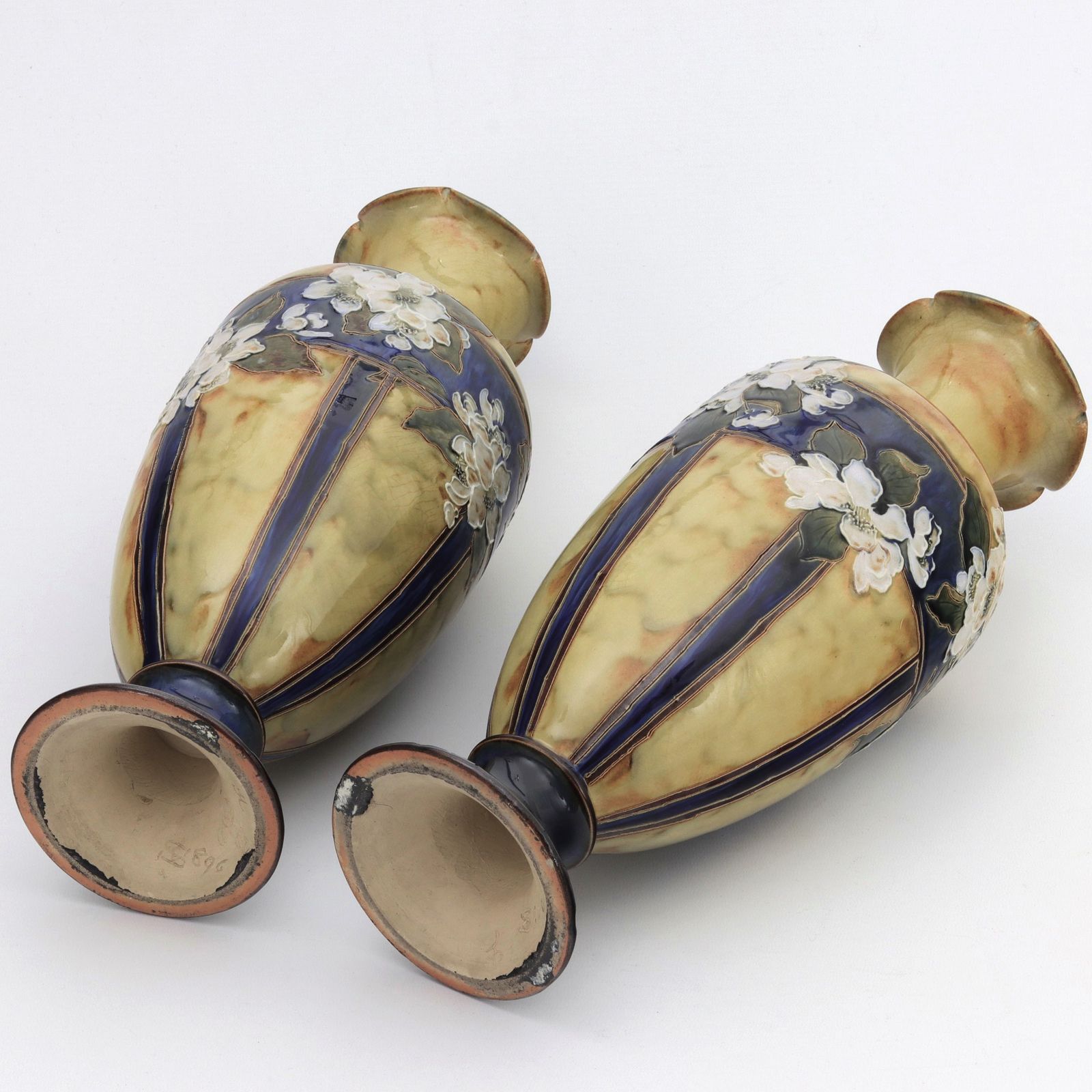 photo furniture Pair Of Tall Royal Doulton Art Nouveau Vases By Eliza Simmance C1910