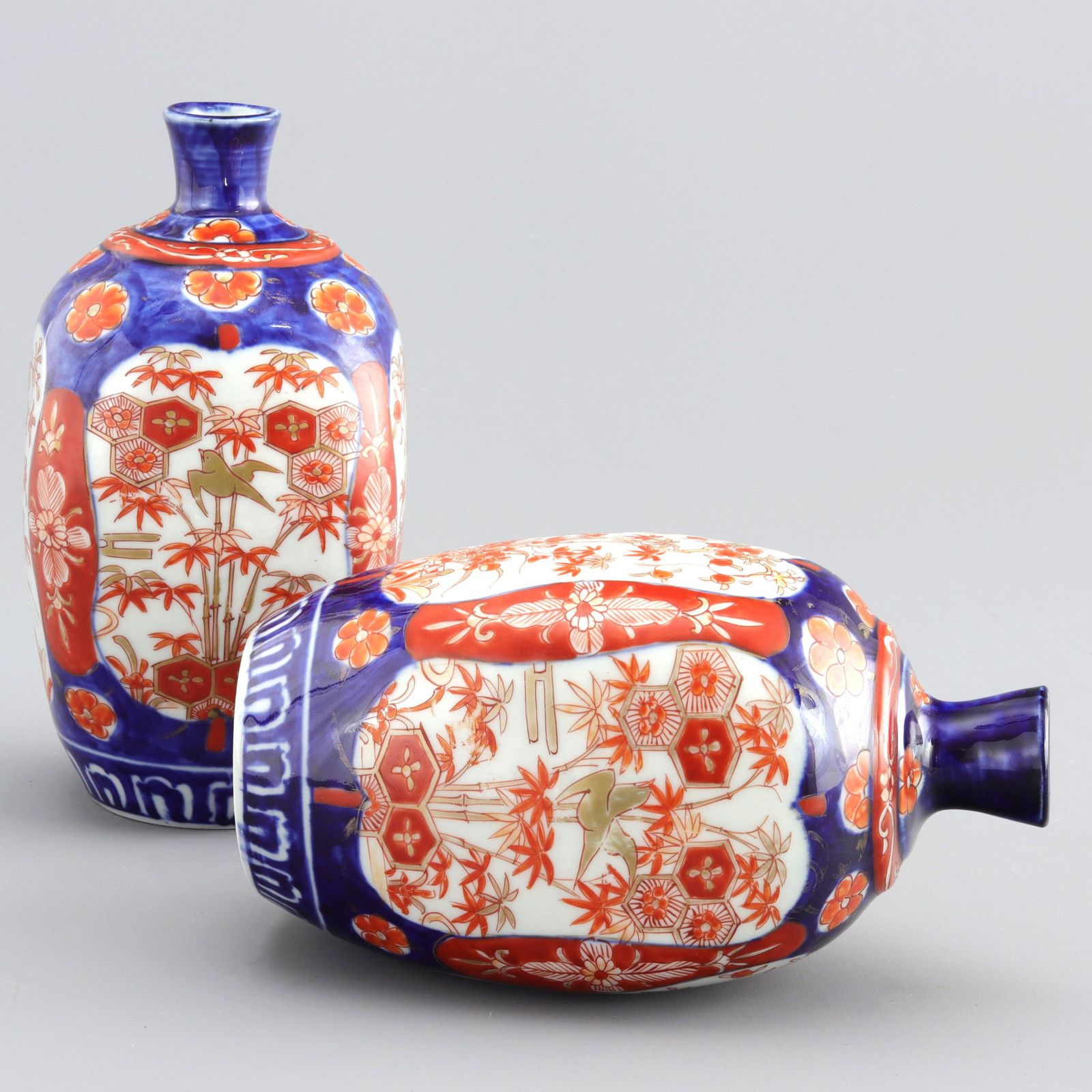 Pair Of Japanese Meiji Period Square Form Imari Vases C1890 photo for sale