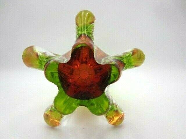 Mid Century Vibrant Green And Pink Art Glass Chribska Sommerso Vase photo buy