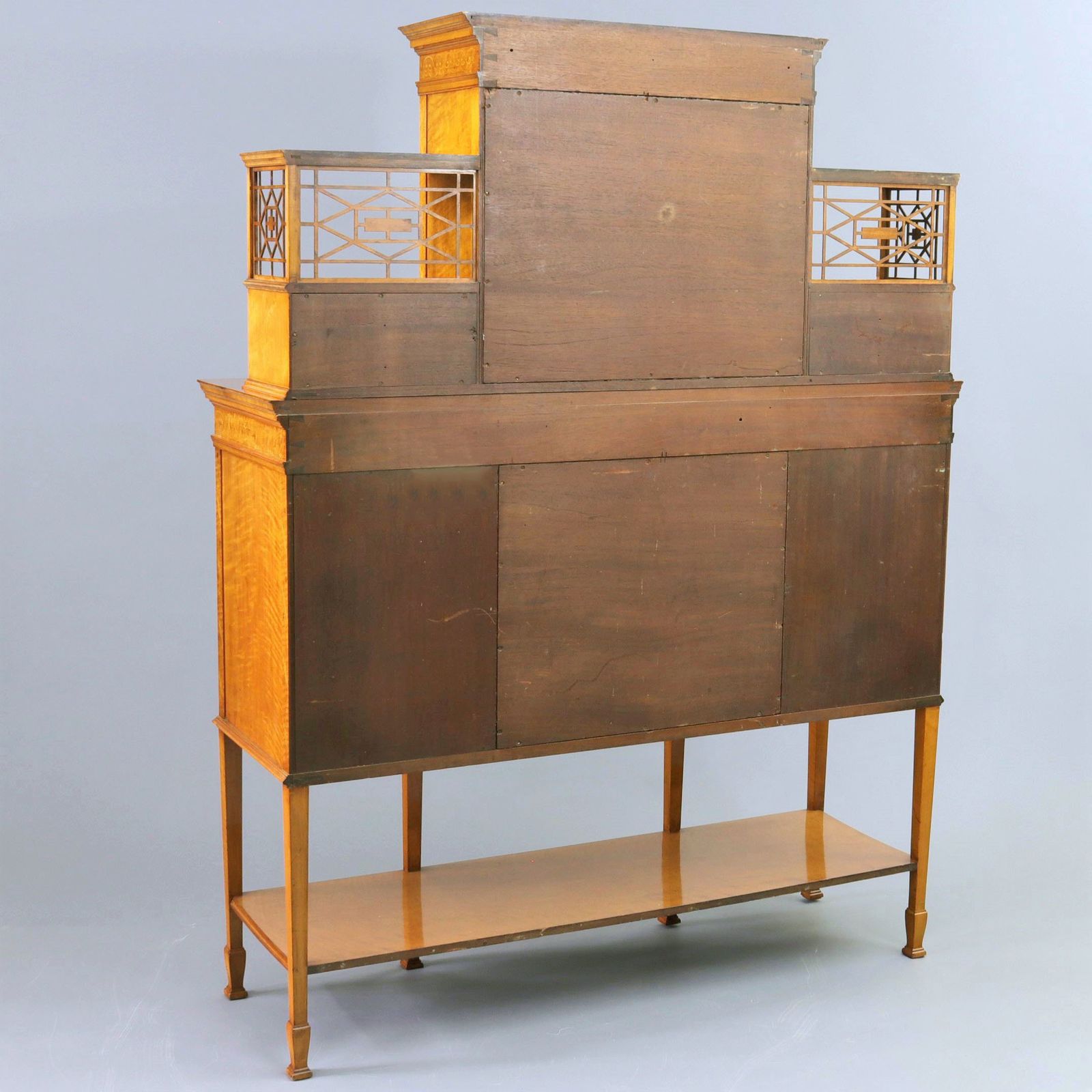 photo vinterior Fine Satinwood And Marquetry Display / Side Cabinet By Gillows Of London C1902