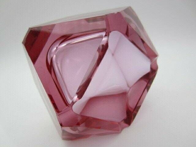 photo furniture Murano Sommerso Space Age Pink Mandruzzato Geometric Glass Bowl