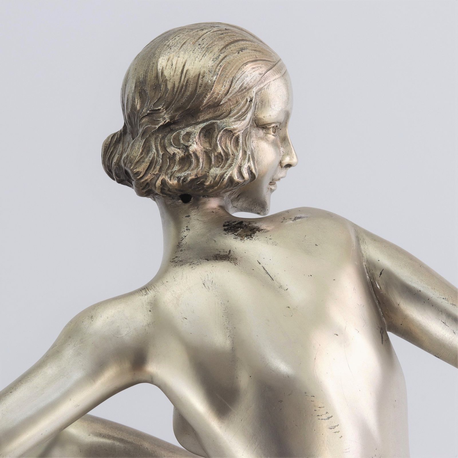 photo furniture Pierre Laurel Art Deco Silvered Bronze Figure "Tambourine Dancer" C1925