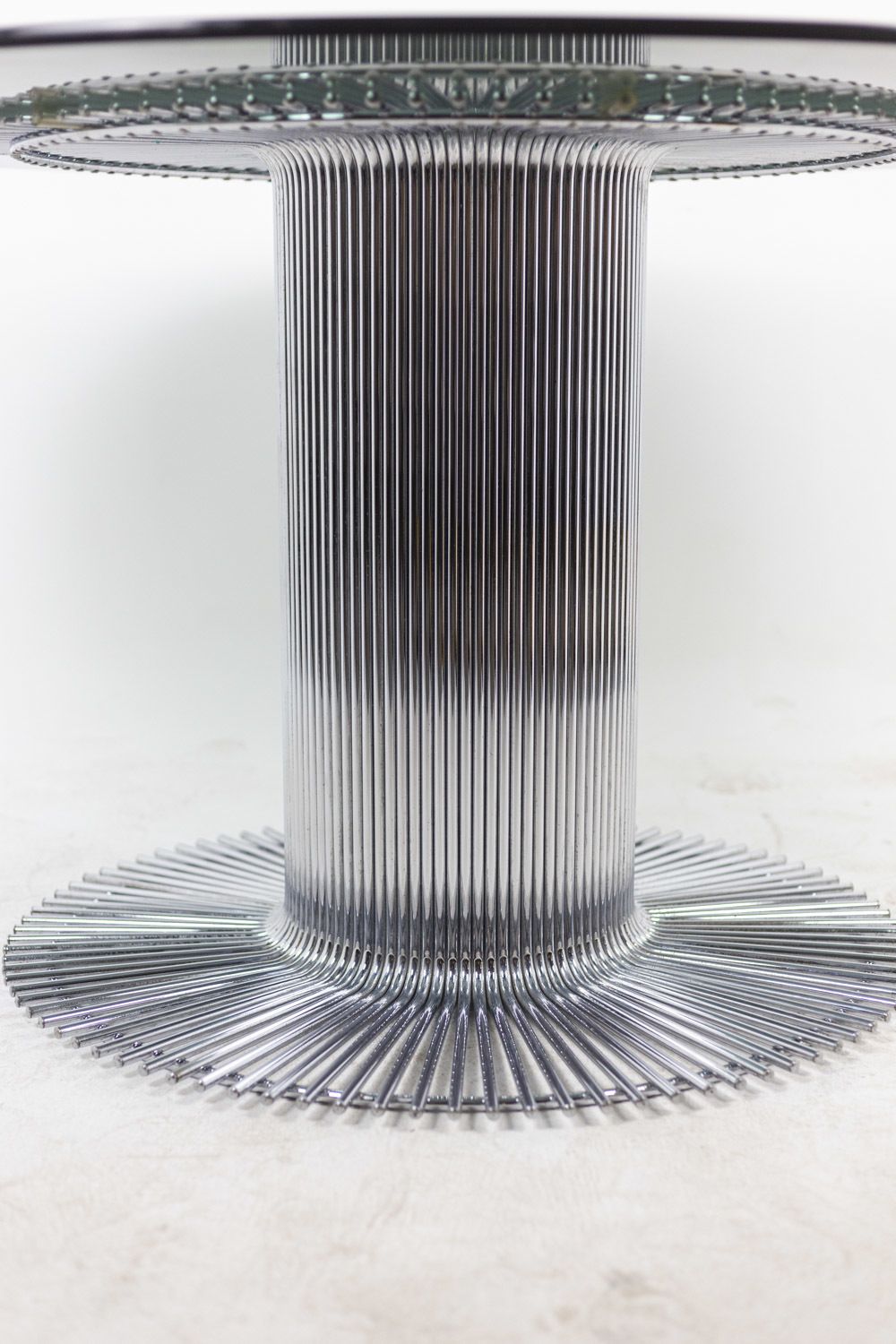 Gastone Rinaldi, Table In Chromed Metal And Smoked Glass, 1970s photo buy