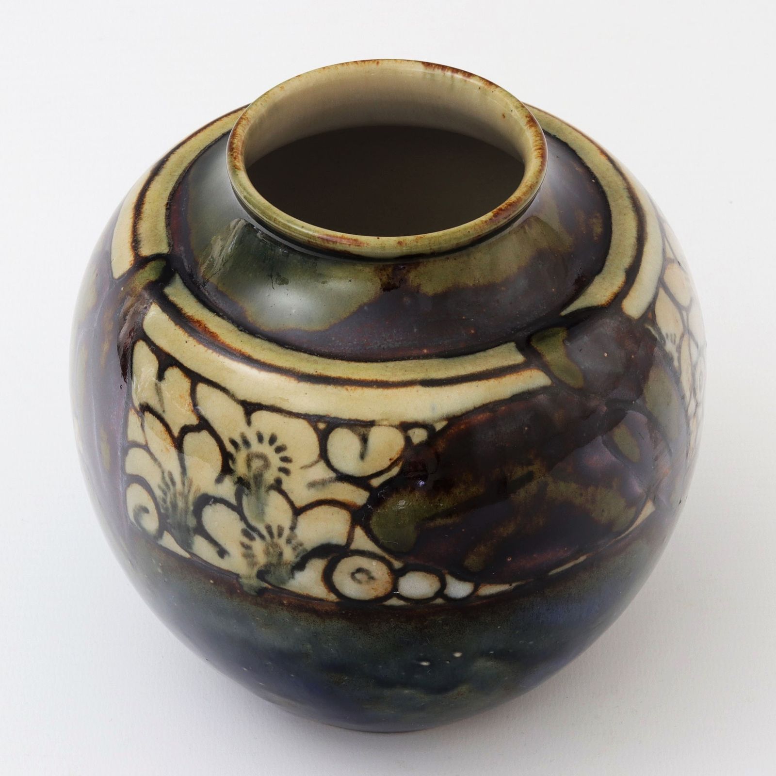 Royal Doulton Stoneware Ovoid Art Deco Vase By Lily Partington C1920 photo vinterior