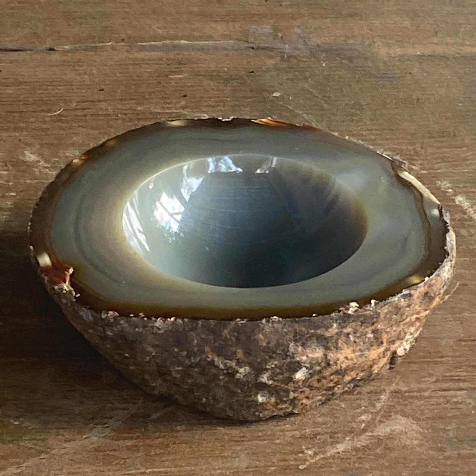 Ashtray In Agate, Made In Italy ,Mid Century, Grey And Brown Color, 20 Century