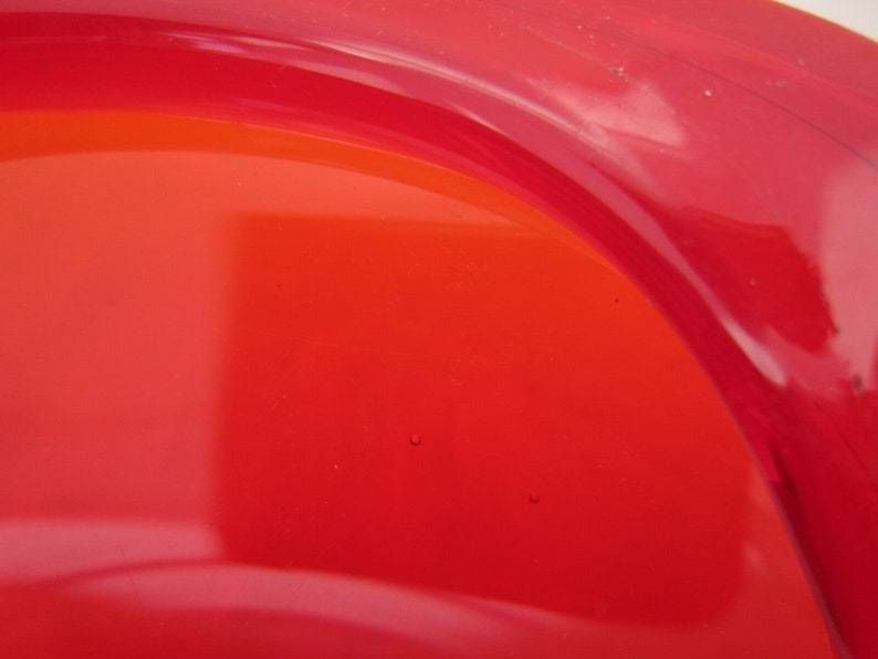 Xxl Seguso Bright Red Sommerso Tricorn Art Glass Bowl 1.4kg photo vinterior