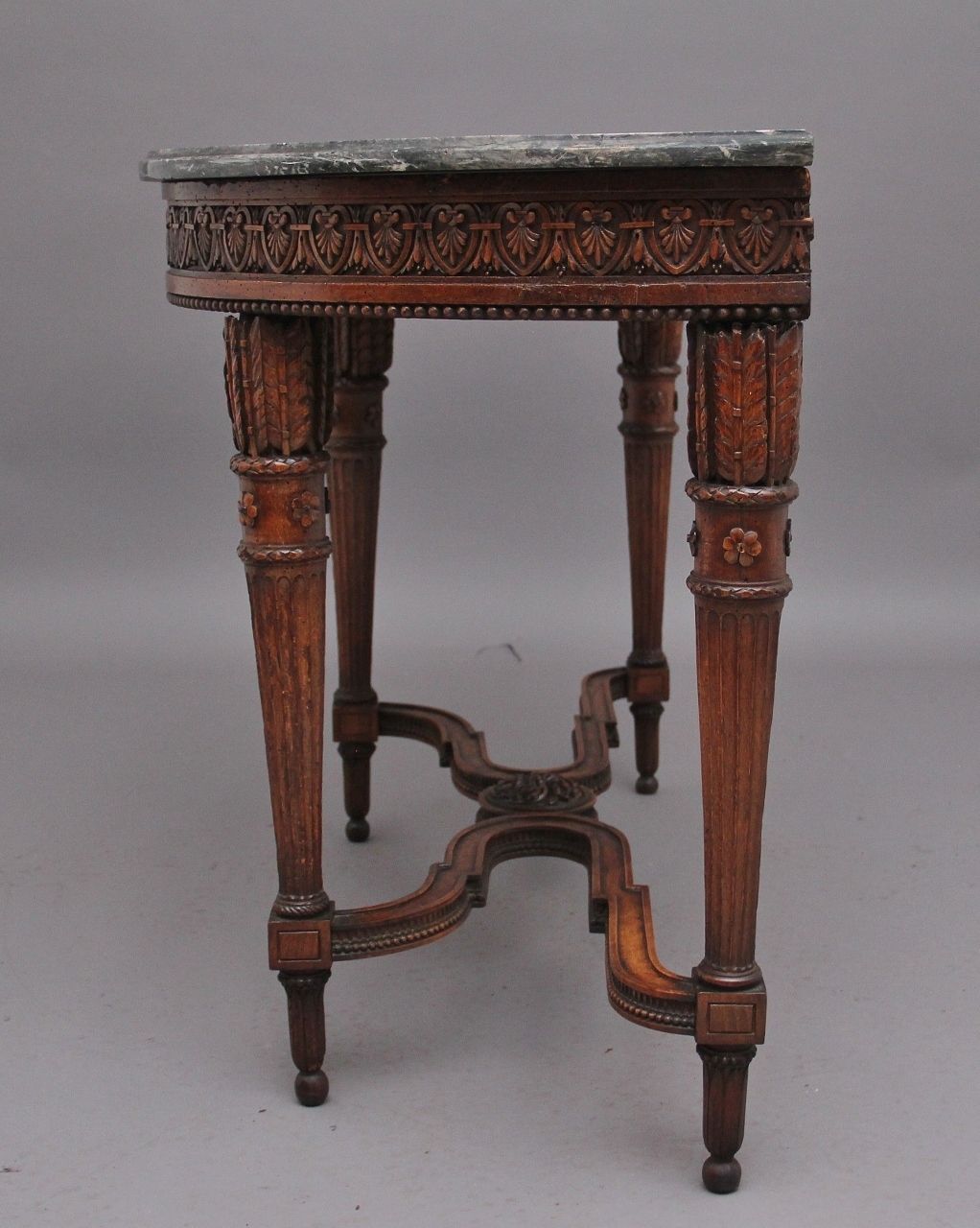 Early 19th Century Walnut And Marble Top Console Table photo Furniture