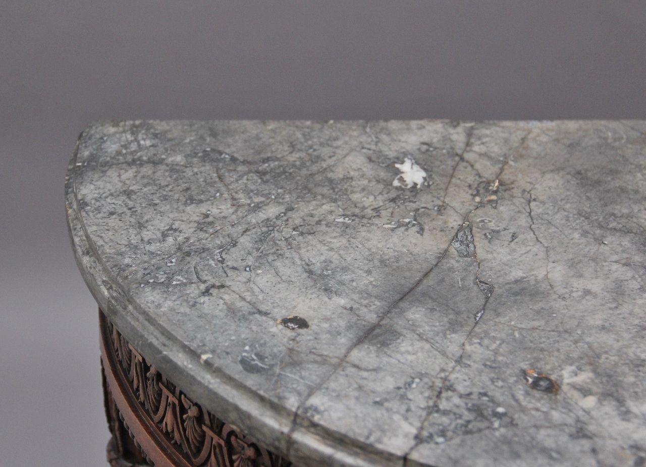 Early 19th Century Walnut And Marble Top Console Table photo vinterior
