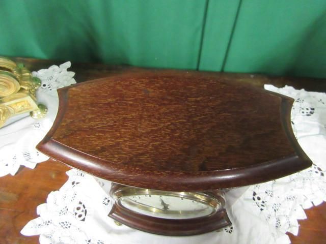 Rare Edwardian Inlaid Cuban Mahogany Letterbox Mantle Clock photo for sale