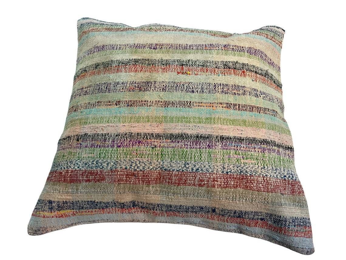 Tapis Kelim Kilim Pillow Cover ,Vintage Meditation Bench Kelim Teppich Boho Kilim photo 95.0
