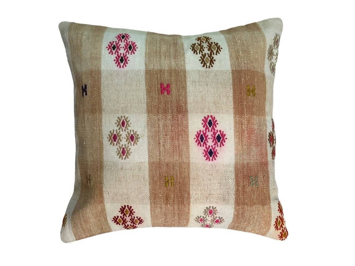 Tapis Kelim Kilim Pillow Cover ,Vintage Meditation Bench Kelim Teppich Boho Kilim