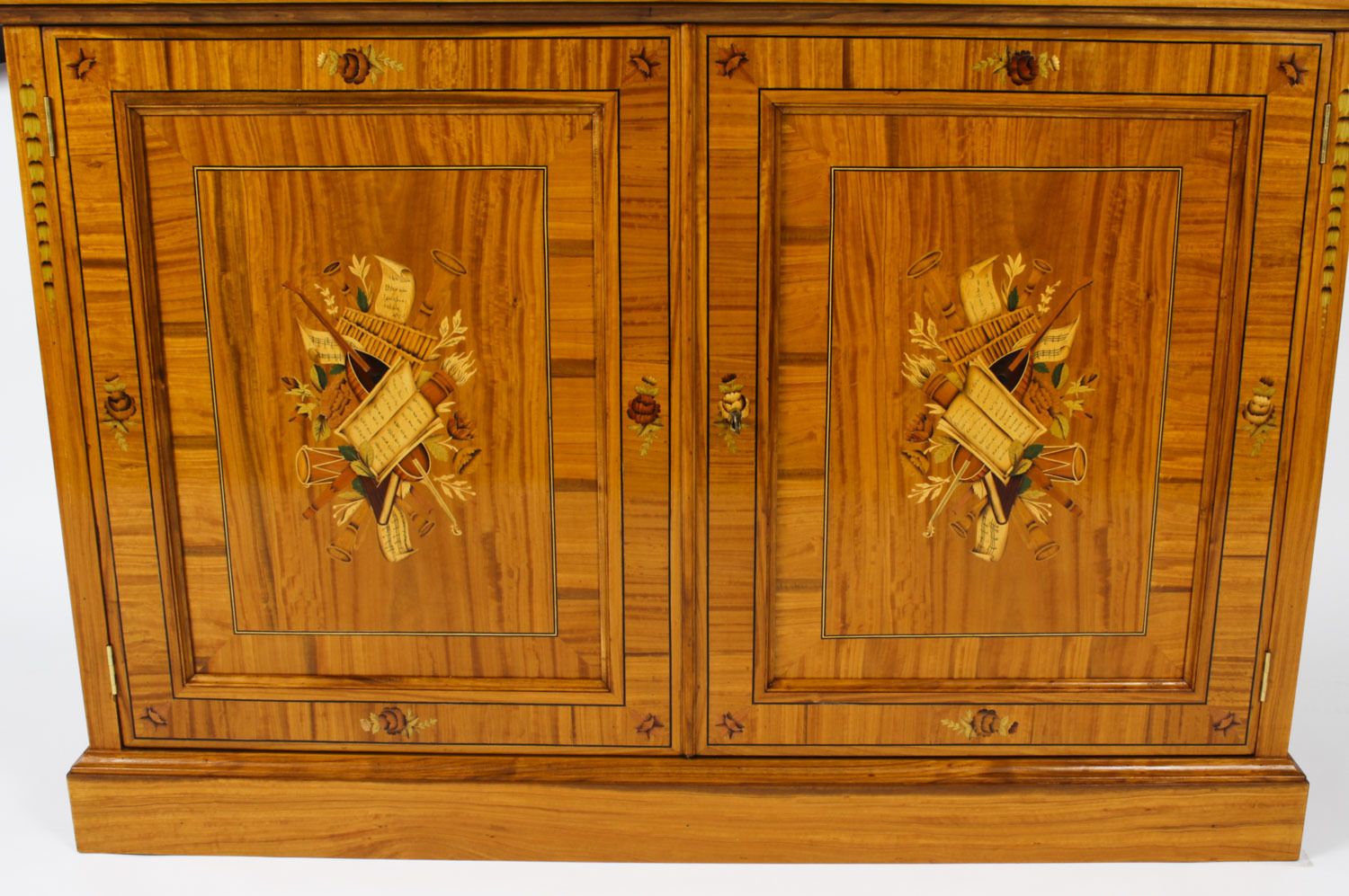 Bespoke Inlaid Satinwood & Marquetry Flat Screen Tv Lift Cabinet photo buy