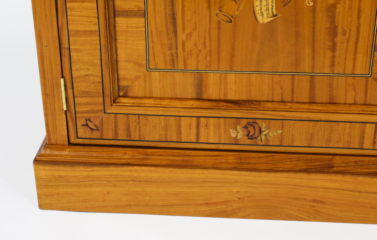 photo for sale Bespoke Inlaid Satinwood & Marquetry Flat Screen Tv Lift Cabinet