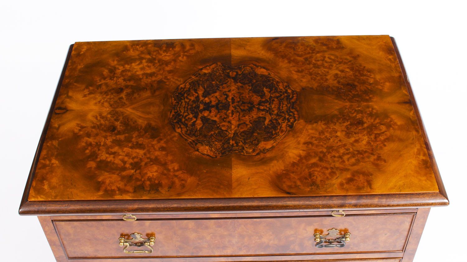 Superb Bespoke Pair Of Burr  Walnut Bedside Chests Cabinets With Slides photo Furniture