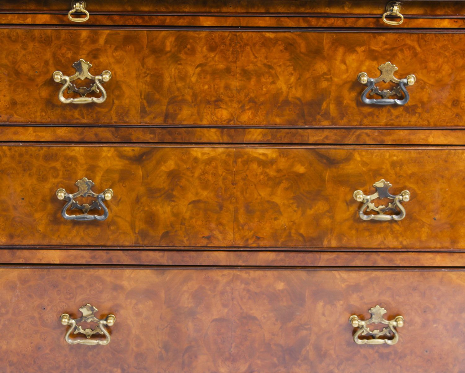 photo for sale Superb Bespoke Pair Of Burr  Walnut Bedside Chests Cabinets With Slides