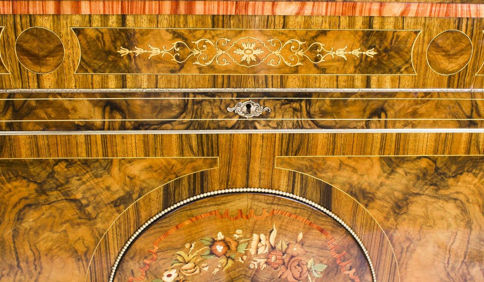 photo furniture Bespoke Inlaid Burr Walnut & Marquetry Tv Plasma Lift Cabinet