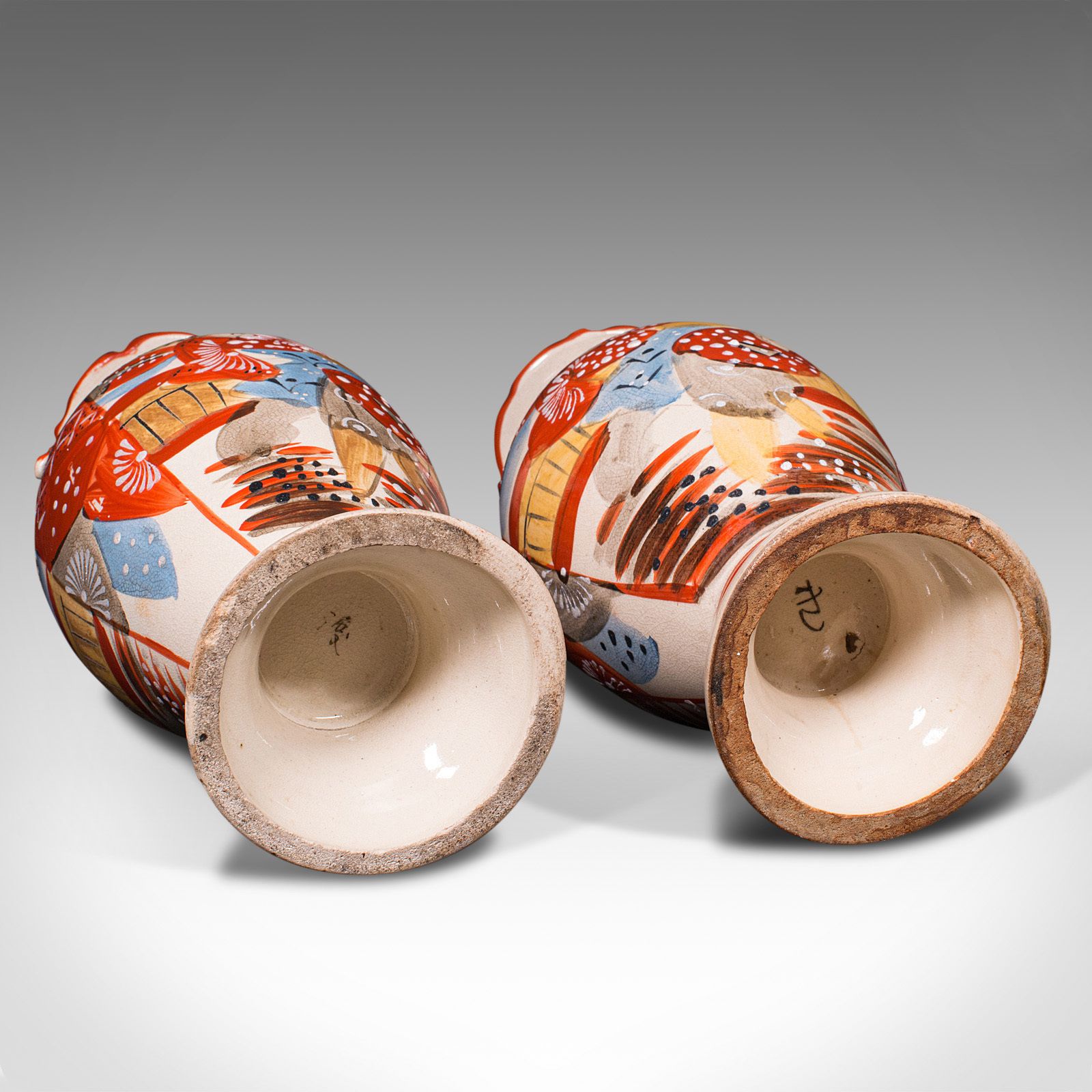Pair Of Antique Imari Vases, Japanese, Hand Painted, Meiji, C.1900 photo buy