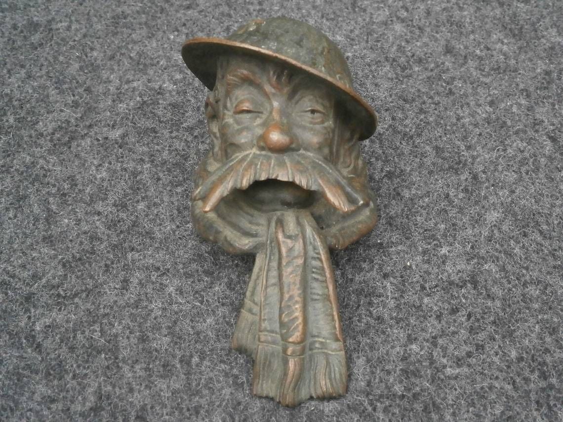 Early 20thc Patinated Bronze Old Bill Car Mascot, The Original Pattern From Best & Lloyd, Originally Owned By Robert Dudley Best