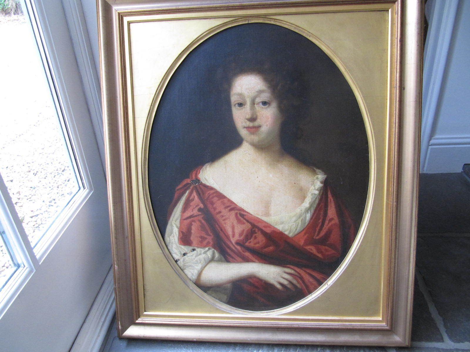 Fine 17th 18th C Large Oil Portrait Painting Of Lady Circle Of Charles D'agar photo for sale