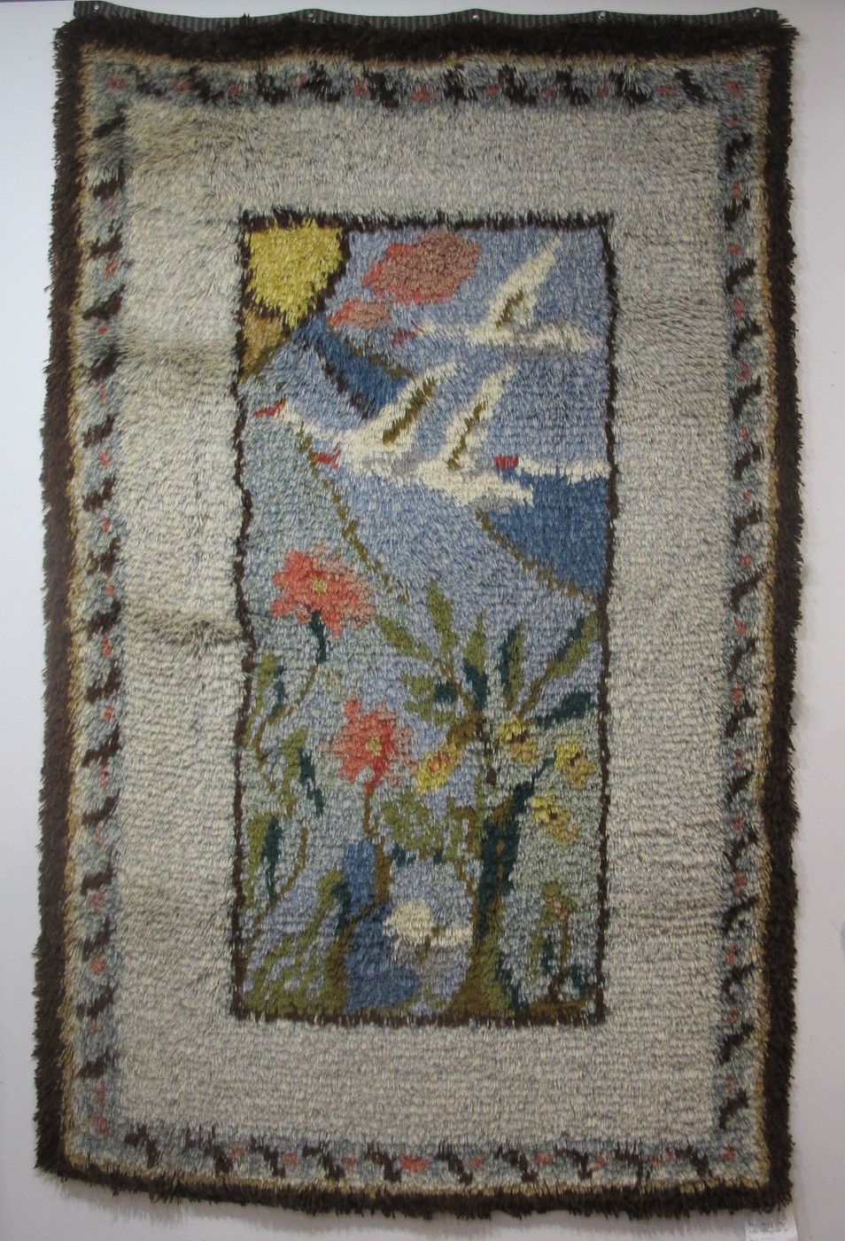 Scandinavian Rya Rug, Mid 20th Century