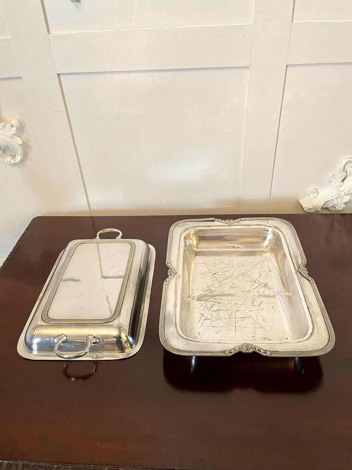 Antique Silver Plated Entrée Dish photo vintage