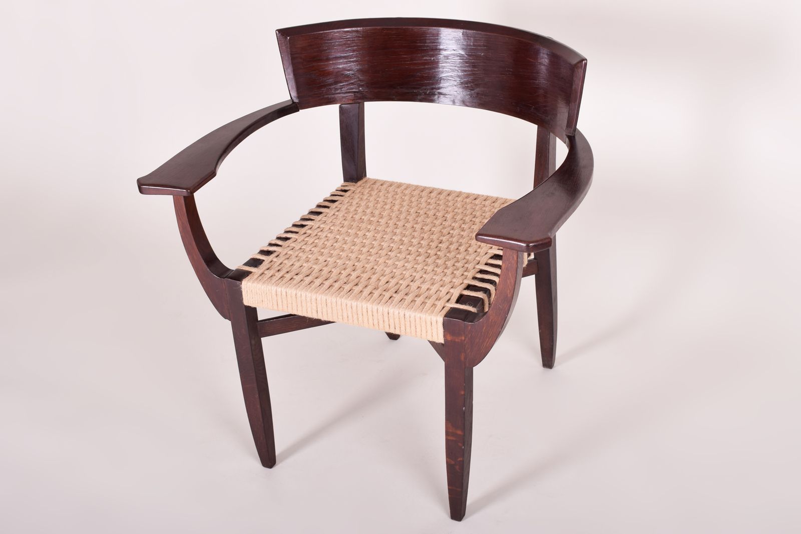 Art Deco Armchair Made In The 1930s In Czechia. Restored Oak. Oskar Poříska photo 1400.0